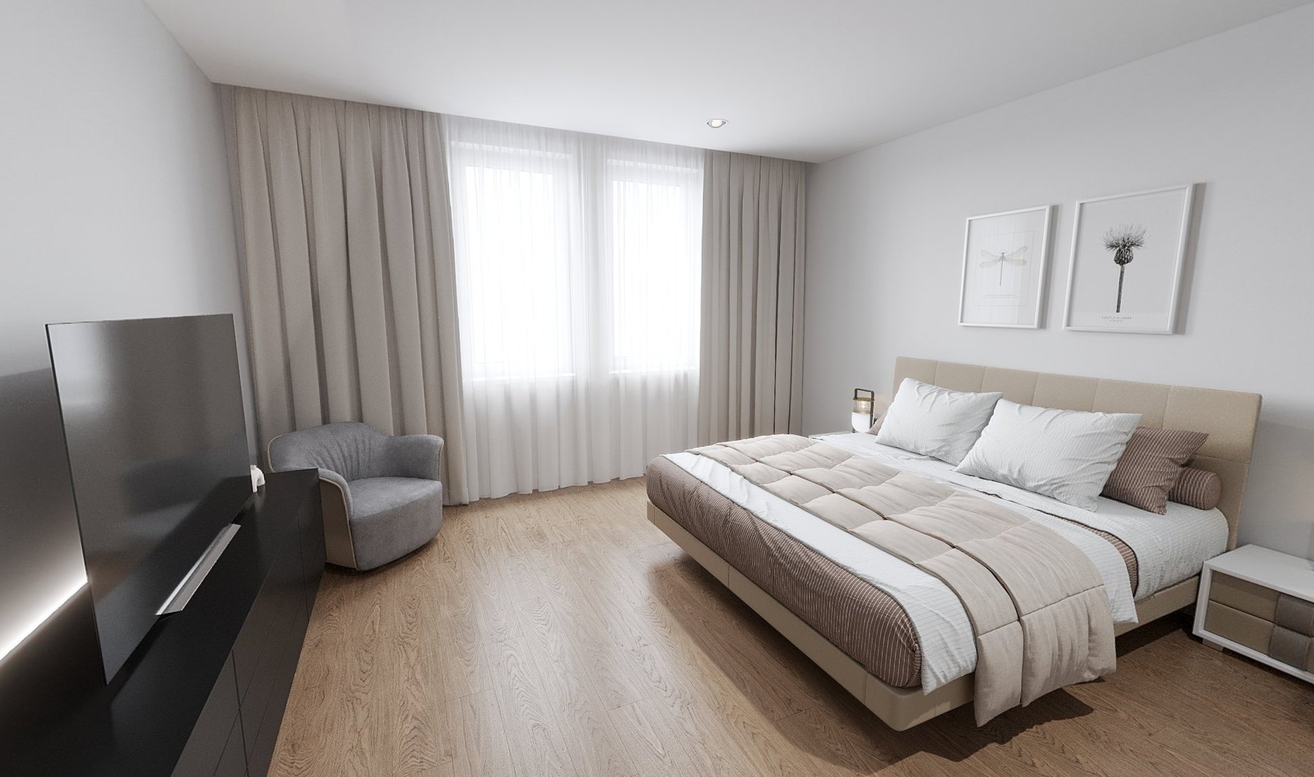 Repräsentative 3D-Visualisierung: Schlafen