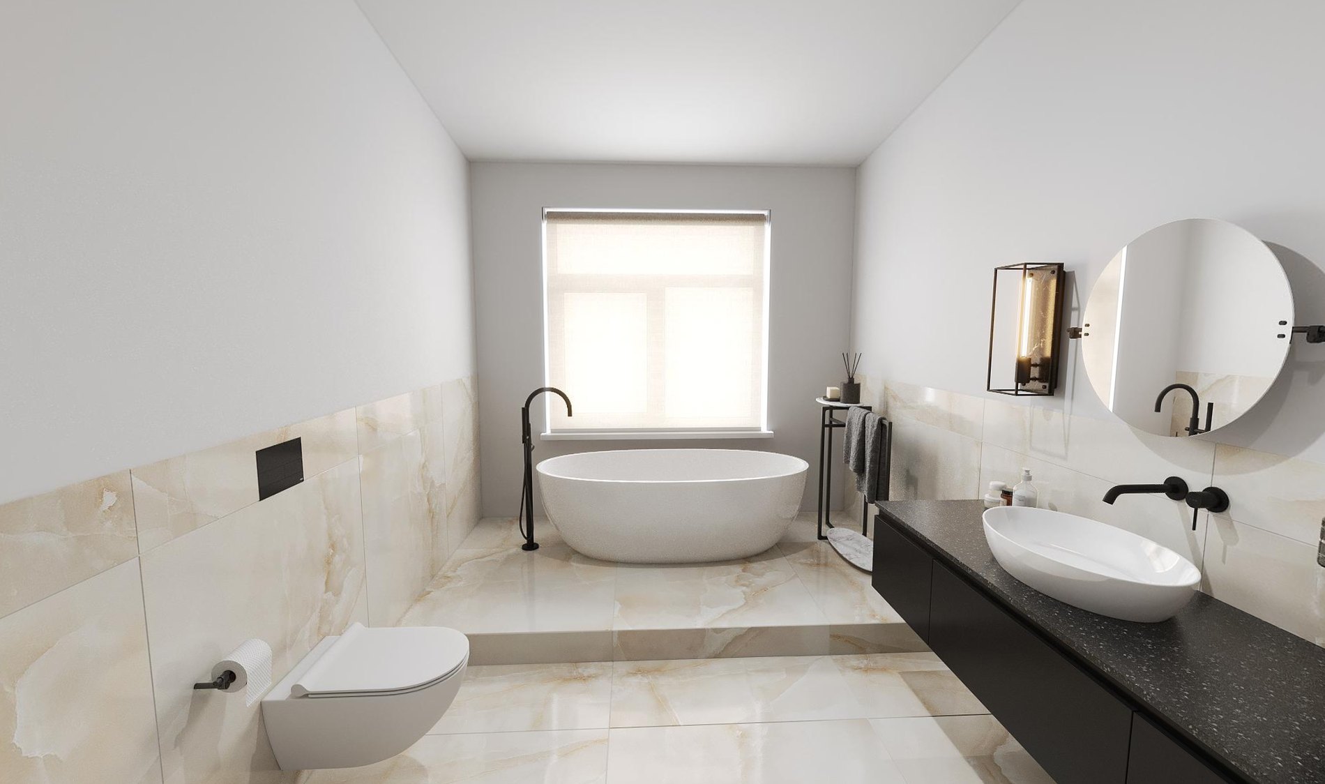 Repräsentative 3D-Visualisierung: Badezimmer