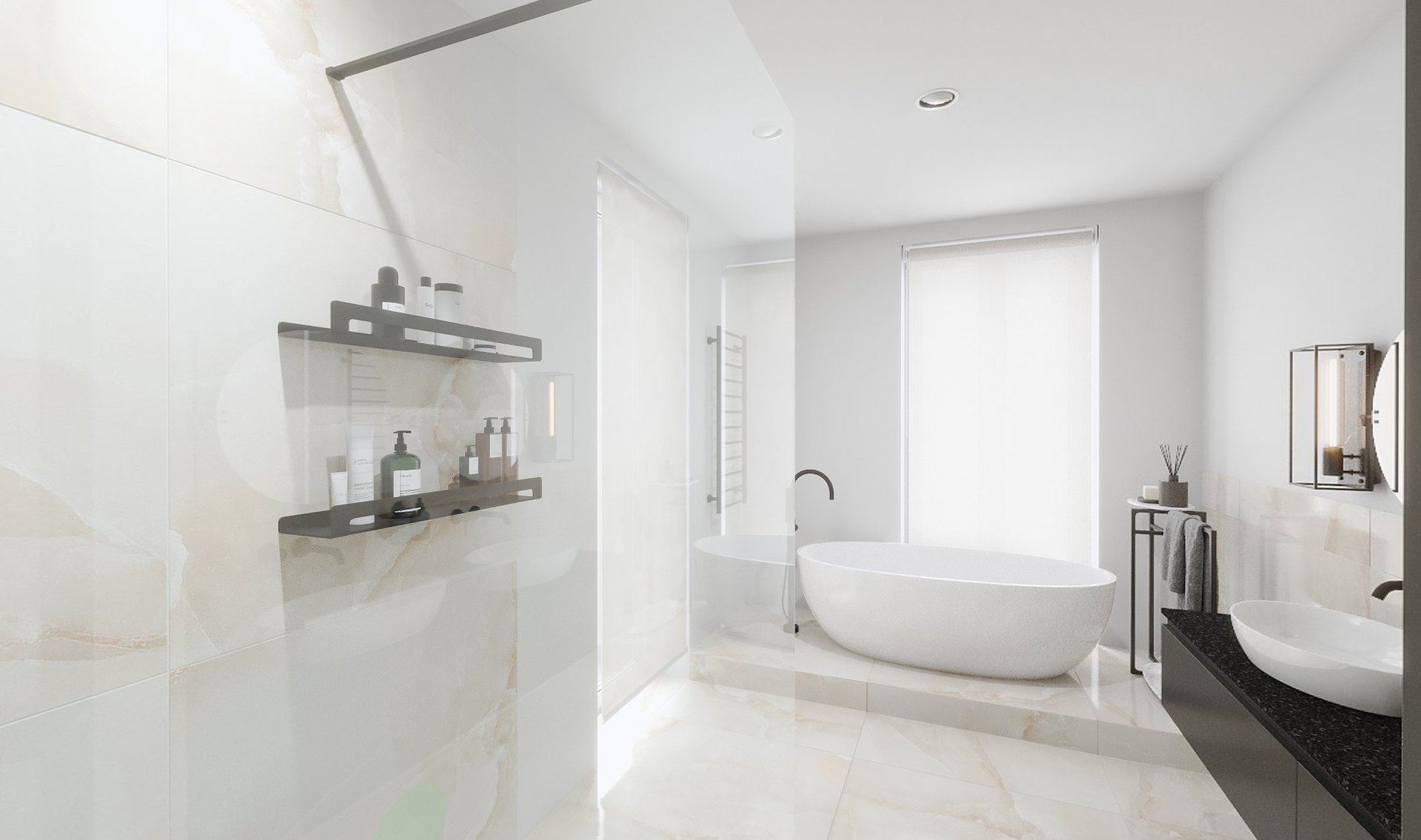 Repräsentative 3D-Visualisierung: Badezimmer